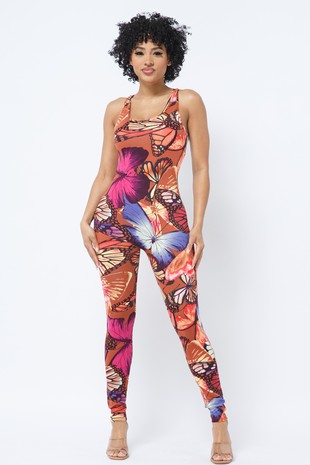 Giving Me Butterflies Jumpsuit- Multi Color