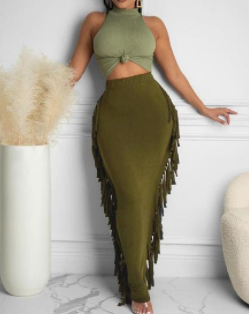 Tassel sales maxi skirt