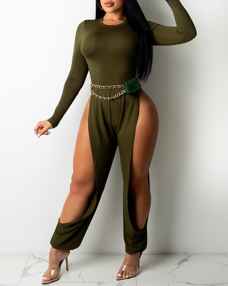 Acting Brand New Jumpsuit- Olive