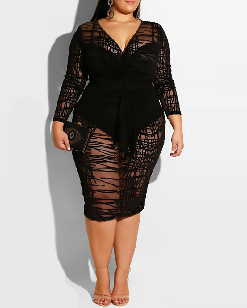 Never Too Much Mesh Mini Dress- Black